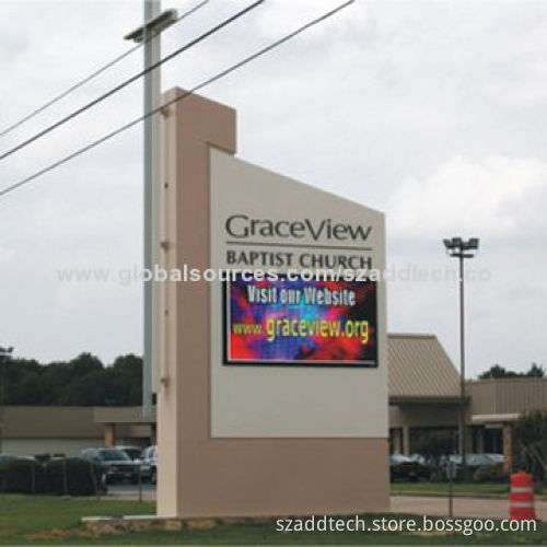 Church LED Electric Sign, Showing Contents, Scrolling Messages, Graphics, Videos